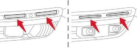 Világítás és tájékozódás Nappali menetfény/ helyzetjelzők Az első és hátsó lámpák a motor beindításakor automatikusan bekapcsolnak.