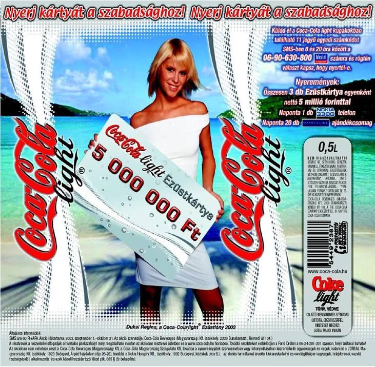 Kódbeküldés Coca Cola Ezüstlány 2003. szept-okt.