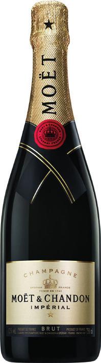 1690 Ft/0,06 l 8500 Ft/0,5 l MOËT & CHANDON BRUT IMPERIAL NON VINTAGE Champagne 250 éves történelmi múlttal rendelkező francia pezsgő, klasszikus champagne technológiával.