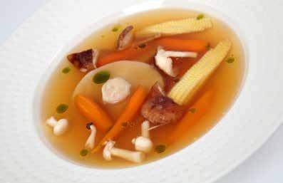 SOUP WITH CHICKEN RAVIOLI AND VEGETABLES CSIRKELEVES HÚSOS RAVIOLIVAL ÉS
