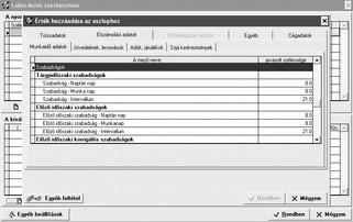 Elszámolási adatok Az Elszámolási adatok fül tartalma: Munkaidő adatok Jövedelmek, levonások Adók, járulékok Szja kedvezmények Az Elszámolási adatok / Munkaidő adatok fülön belül a távollétadatokat,