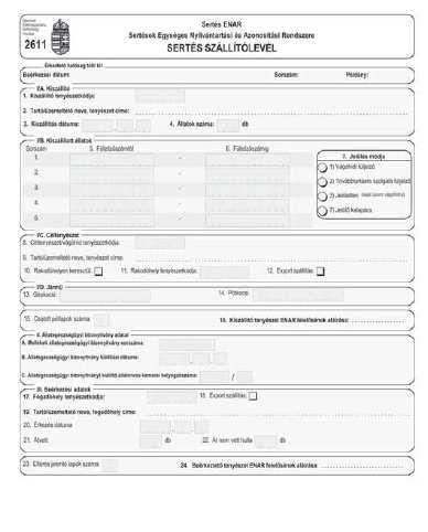 Sertés szállítólevél és egyéb bizonylatok Állatmozgás során a sertéseket szállítólevélnek kell kísérnie A sertés szállítólevélen fel kell tüntetni: a kiszállító és a