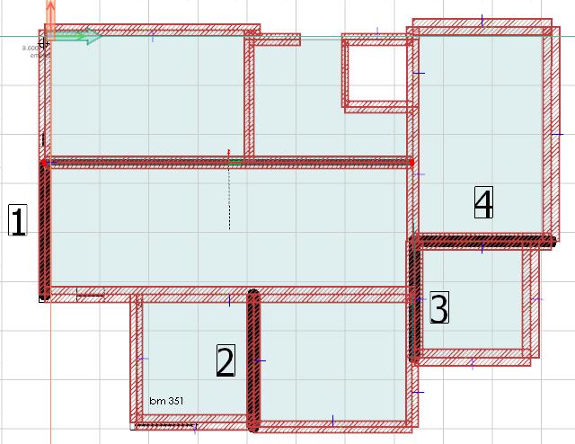 3. Példa: meglévő villa A földrengéshez tartozó teherkombinációval számítjuk a tervezési igénybevételeket.