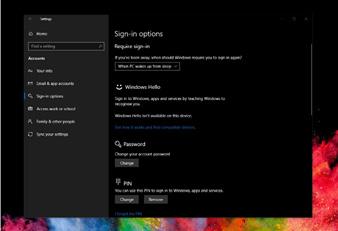 A lépések végrehajtása után hozzáférhetővé válnak a Windows Hello zárolt beállításai. d.