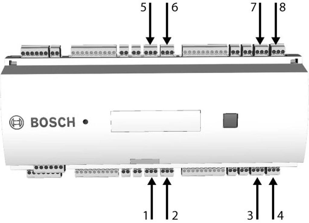 28 hu Telepítés AMC2 Modular Controller 4.14 Relékimenetek csatlakoztatása Ábra 4.