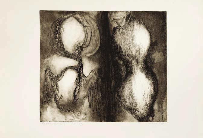 000 Ft Maurer Dóra Metamorfózis, 1968, 54 x 38 cm, metszet, hidegtű,