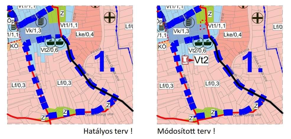 2. Beavatkozási pontok ismertetése (A módosított tervi részek minden esetben előzetes tervezetek, azok tájékoztató jellegűek!) 1.
