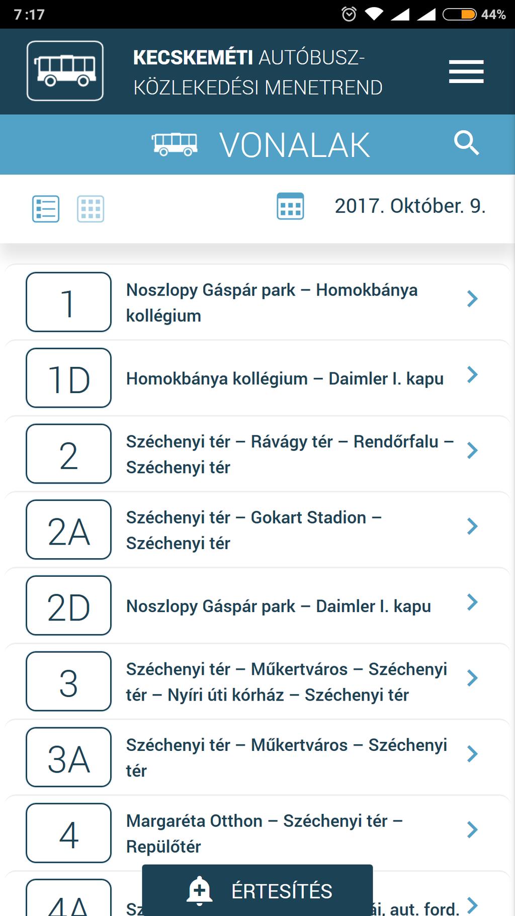 2.9. Rendkívüli közlemények megjelenítése Az alkalmazásban lehetőség van rendkívüli közlemények megjelenítésére. 14.