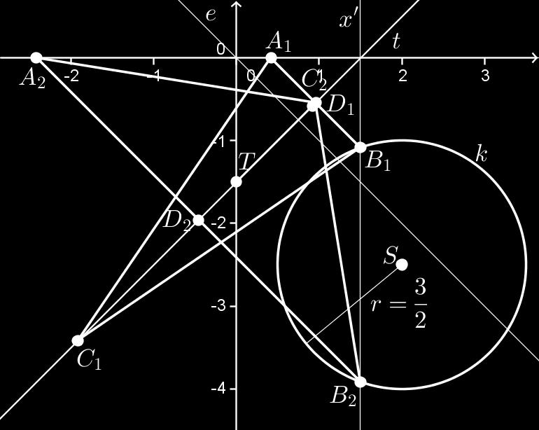 Mivel az ABC egyenlő szárú, alapja AB, ezért az AB szakasz felezőmerőlegesére szimmetrikus.