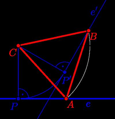 Vagyis nincs más teendőnk, mint az e egyenest elforgatni az S körül 60 -os szöggel, megkeresni a metszéspontot, majd megszerkeszteni az ABC szabályos háromszoget. 1.