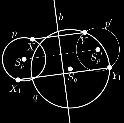 Y a p és a q kör metszéspontja; 4.