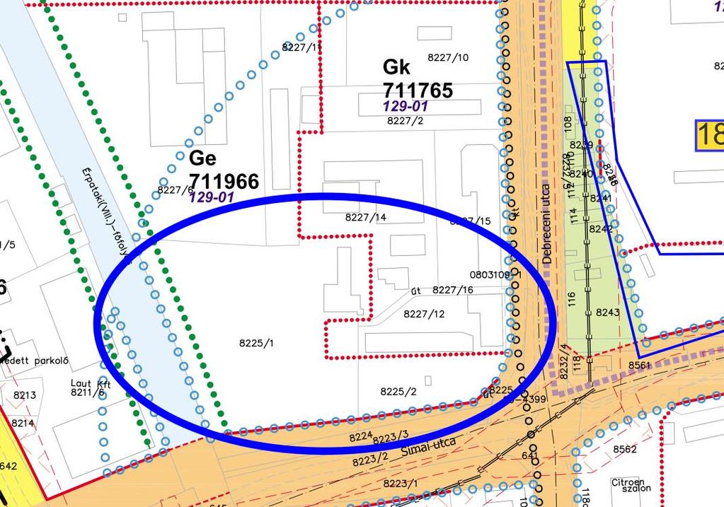 37 Te.8. 11/2019. (II. 5.) G5-1 Tervezési terület Debreceni utca Simai utca Érpataki (VIII.