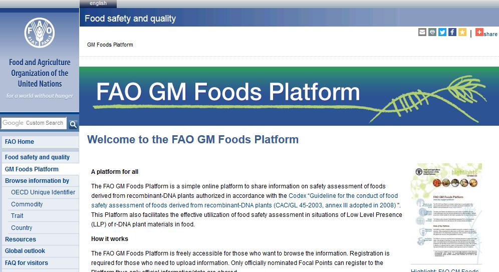 FAO GM FOODS PLATFORM http://www.fao.