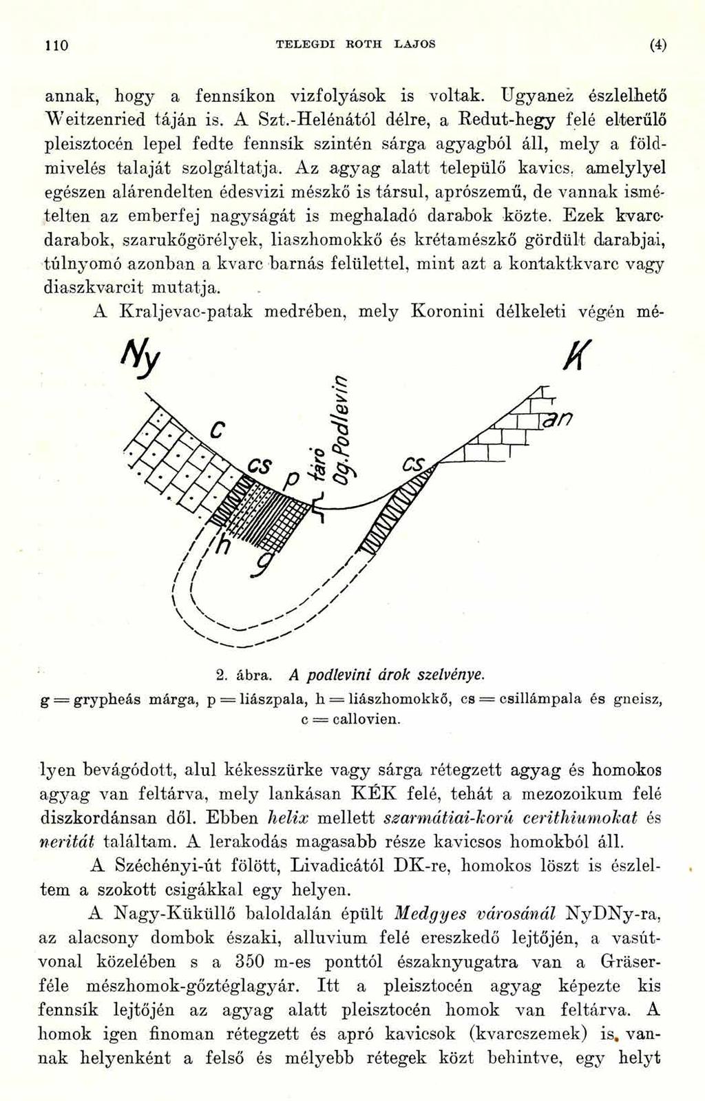 110 TELEGDI ROTH LAJOS (4) annak, hogy a fennsíkon vízfolyások is voltak. Ugyanez észlelhető Weitzenried táján is. A Szt.