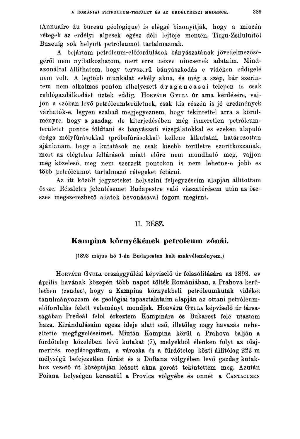 A ROMÁNIAI PETRÓLEUM-TERÜLET ÉS AZ ERDÉLYRÉSZI MEDENCE.