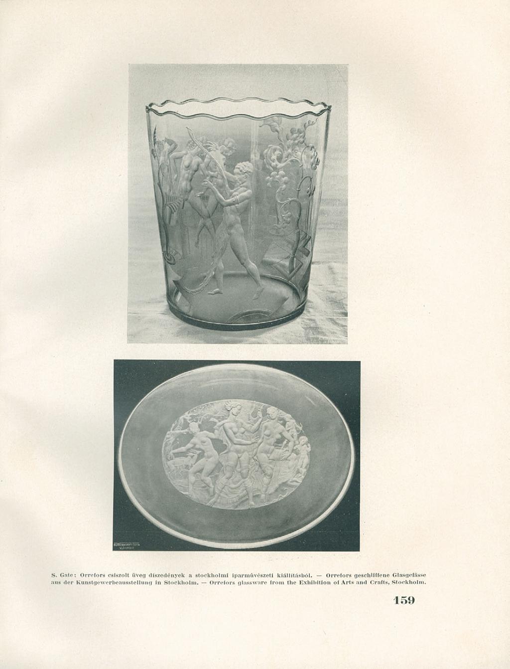S. Gate: Orrelors csiszolt üveg díszedények a stockholmi iparművészeti kiállításból.