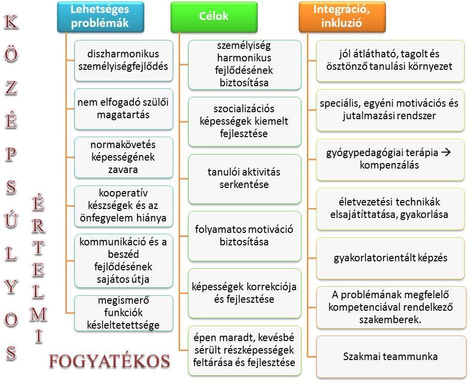 középsúlyosan értelmi fogyatékos tanulók iskolai