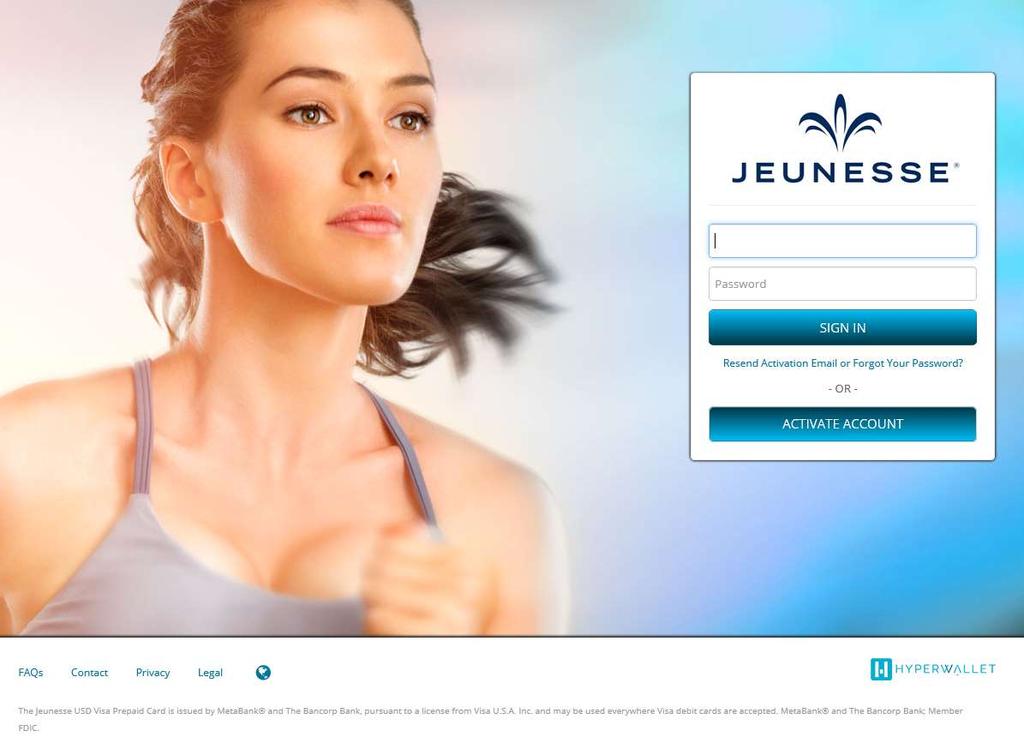 Jeunesse Fizetési Portál aktiválása Üdvözöljük az Ön Fizetési Portálján.