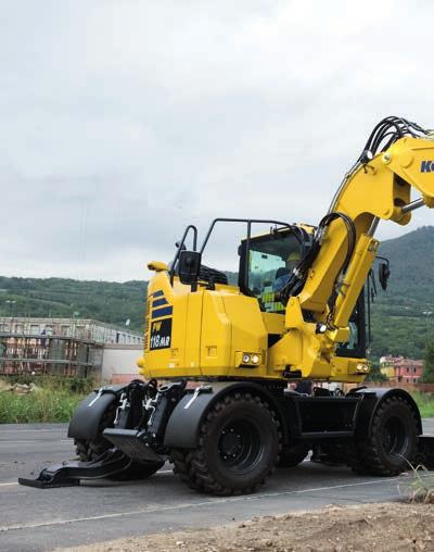 Midikotrók A Komatsu lánctalpas és gumikerekes midikotróit kifejezetten a szűk