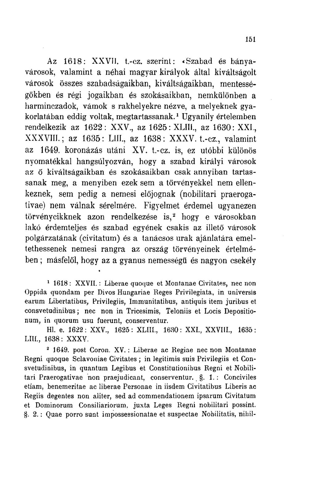 151 Az 1618: XXVII. t.-cz.