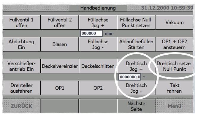 töltőszelep nyitva Töltőtengely Jog + Töltőtengely null pont beállítása Vákuum Tömítés Be Lefúvás Töltőtengely Jog - Töltési folyamat indítása OP1 + OP2 rávezérlés Lezárómeghajtás Be