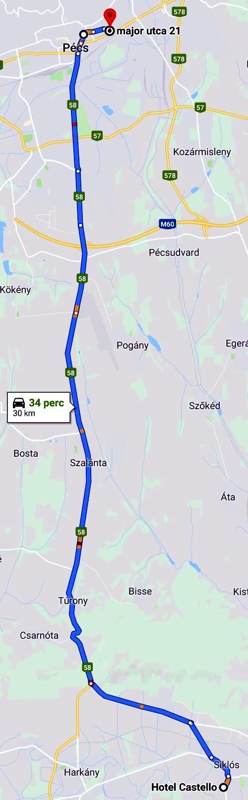 KOMÓTOS csoport: Siklós Pécs-Zsolnay (szombat) Indulás a Hotel Castello-tól 400m Hotel Agoránál balra (Felszabadulás u) 1km Körforgóban egyenesen, majd a MOL kút után enyhén jobbra Máriagyűd felé