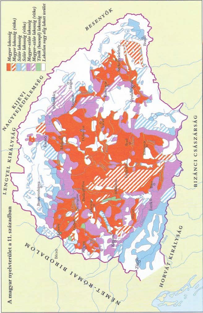 6.6. TÉrKÉPEK 1. térkép: A magyar nyelvterület a 11. században.