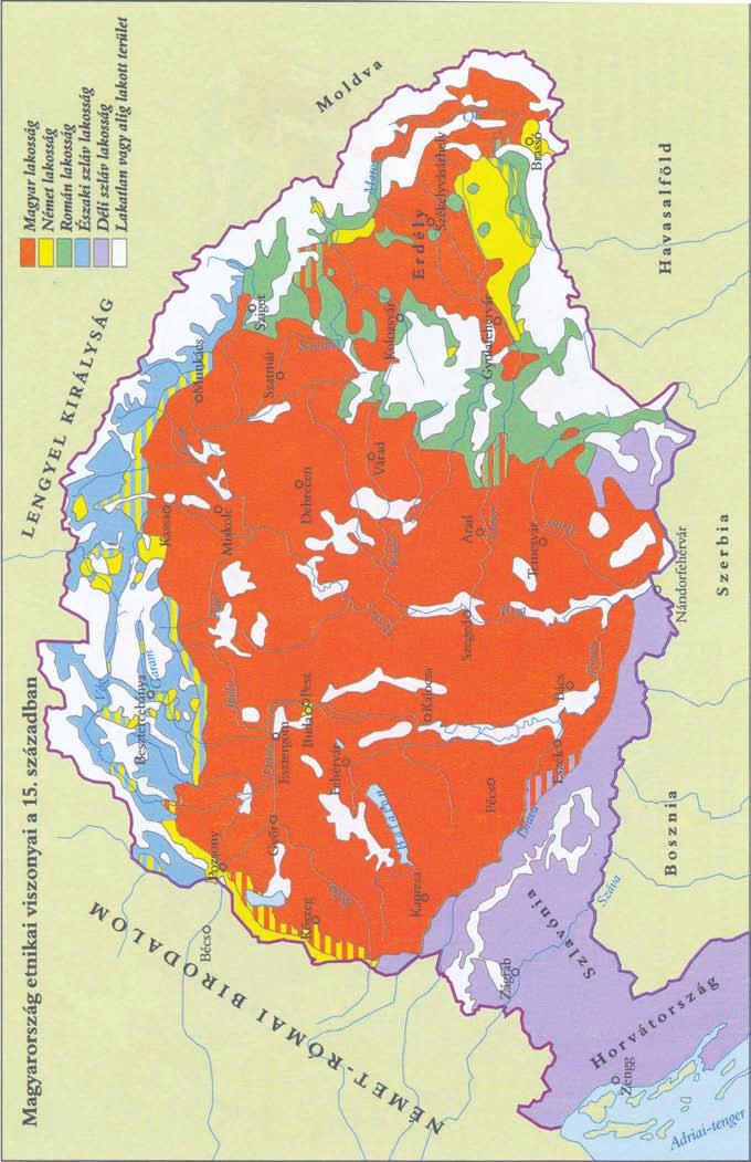 Térképek 521 3. térkép: Magyarország etnikai viszonyai a 15. században.