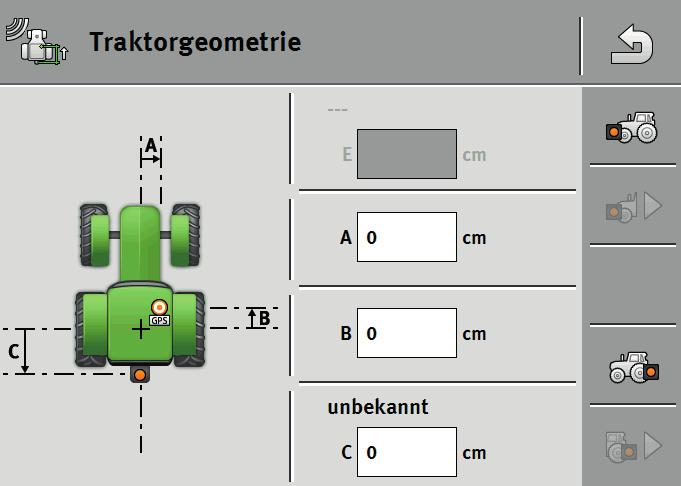 A permetezőgép geometriájának megadása A permetezőgép geometriája a gép méreteit írja le.
