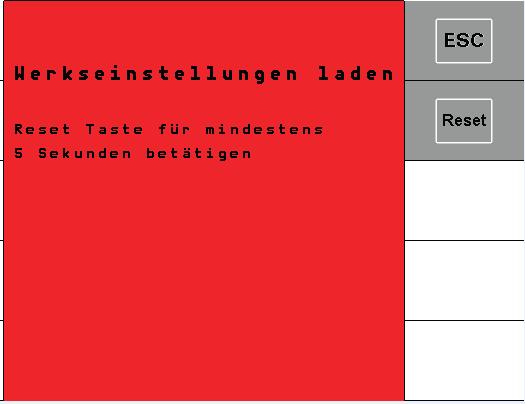 MEGJEGYZÉS Ha visszaállítást hajt végre, az összes beállítás és kalibráció visszaáll a gyári beállításra.