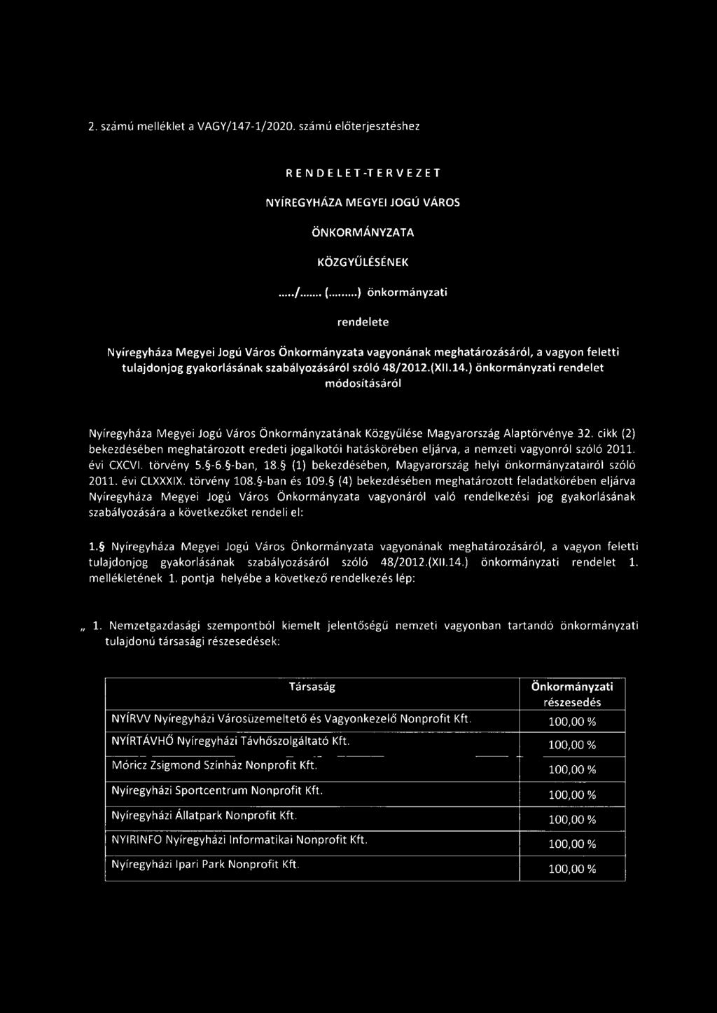 cikk (2) bekezdésében meghatározott eredeti jogalkotói hatáskörében eljárva, a nemzeti vagyonról szóló 2011. évi CXCVI. törvény 5. -6. -ban, 18.