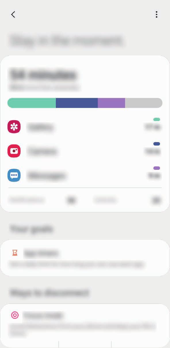 Beállítások Digitális Jólét és szülői felügyelet Opciók Nézze meg a készüléke használati előzményeit, és használjon olyan funkciókat, amelyek megakadályozzák, hogy a készüléke beleavatkozzon az