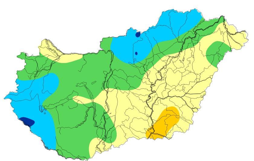 az időszakos átlag közelében valószínűsíthetők. Számottevő lehűlésre nagy bizonytalansággal az előrejelzési időszak végén lehet számítani.