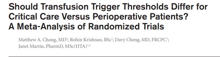 Evidence suggests that the safety of restrictive transfusion thresholds differs for