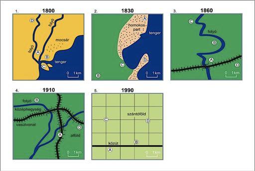 Tér- és időbeli modellek alkalmazása Mely helyek (A D)