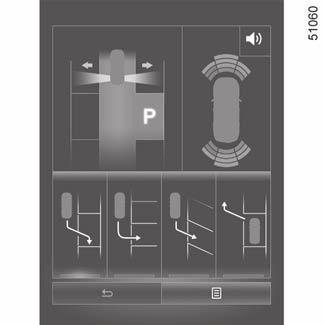 Automata parkolás (1/6) 2 Nézzen körül Kapcsoljon Irányjelzők 3 1 Ez a funkció a parkolási manőverek során nyújt segítséget.