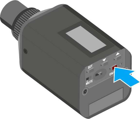 Az SKP 100 G4 használata Az SKP 100 G4 plug-on adóegység be- /kikapcsolása Az SKP 100 G4 bekapcsolása: Tartsa lenyomva az ON/OFF gombot,