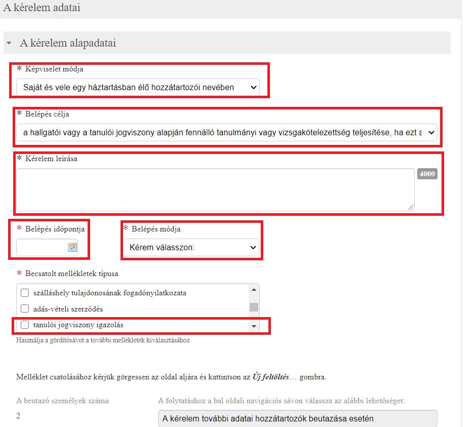 Step 9: Continue the form! Képviselet módja Saját és vele egy háztartásban élő hozzátartozó nevében It means that you re filling the form on your own behalf.