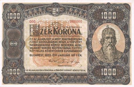 bankfrisch 200.- 672 672. 500 Korona Államjegy /Staatsnote/ 1920. január 1.