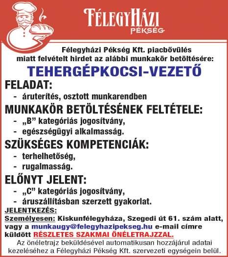 felvesz SZENNYVÍZ ELŐTISZTÍTÓ TELEPÉRE gépkezelő karbantartót. Jel.: a jozsef.toth@hungarymeat.hu címen lehet. e-mail OKTATÁS INTENZÍV TANFOLYAMOK (2 hetes elméleti oktatás) indulnak folyamatosan.