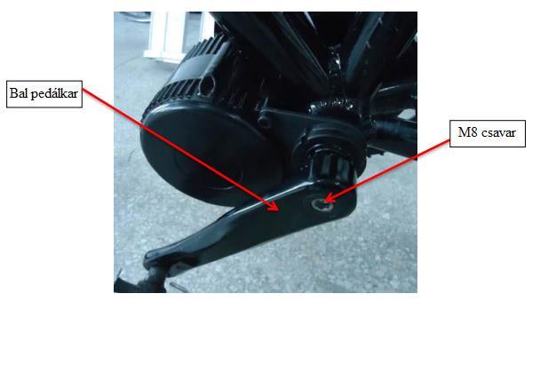 6. Rögzítse az bal oldali pedálkart (LH) a kerékpárra az M8 belső hatlapú csavarral.