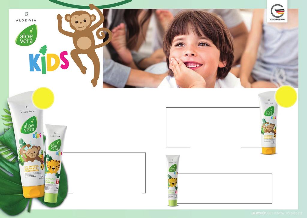 Gyengéd ápolás EGY TERMÉK HÁROM MEGOLDÁSRA GYERMEKEKNEK ÉS ÁLLATI JÓ DZSUNGEL-LÁZ EGYBEN ALOE VERA KIDS MOST KEDVEZŐ SZETTBEN Aloe vera Kids 3 az 1-ben tusfürdő, sampon és balzsam 20328 10p 30% aloe