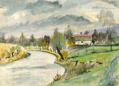 sukat már sem az uraság, később a községi elöljáróság sem nézte jó szemmel. Szarvasi tanya a Körös parton, Kiszely György 4 festménye (1958) 1800.