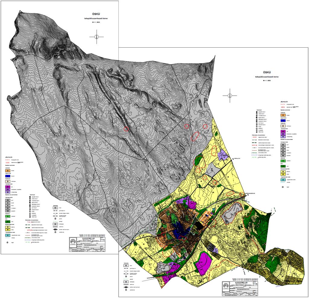 Öskü hatályos településszerkezeti terve a teljes közigazgatási területre 1.4.2 Telekstruktúra, utcavonalvezetés Őskü belső területeinek telekszerkezete megegyezik a középkori és 18.