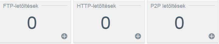 FÜGGELÉKEK Gyors állapot A Gyors állapot terület megjeleníti a végrehajtott FTP, HTTP és P2P letöltések teljes számát.