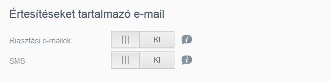 Értesítéseket tartalmazó e-mail Az Értesítéseket tartalmazó e-mail terület lehetővé teszi e-mailes és SMS értesítések beállítását adott felhasználók számára. E-mailes értesítések engedélyezése 1.