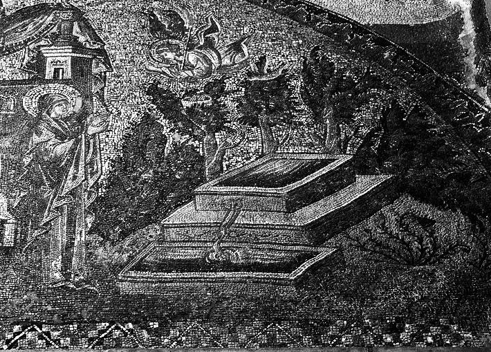 EGY OSZMÁN KERT A BUDAI PASÁK KERTJE 4. kép Mozaik a Chora templom belső narthexéből Ezek nem nevezhetők klasszikus értelemben vett kertnek.