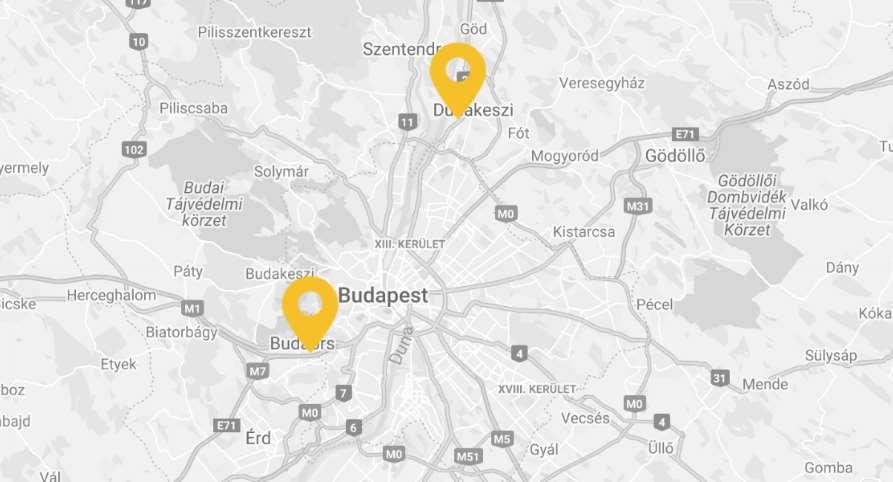Telephelyeink: BUDAÖRS DUNAKESZI 2040 Károly király u.