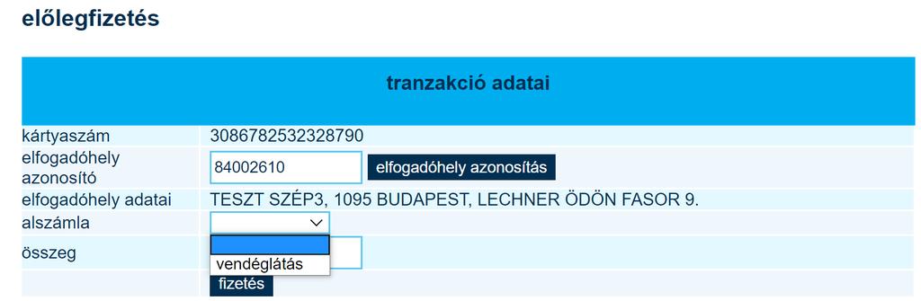 A gomb megnyomása után megjelennek az elfogadóhely adatai, így Ön egyértelműen azonosítani tudja, hogy megfelelő elfogadóhelynek fog-e fizetni!