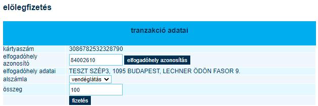 Az alszámla kiválasztása után, már csak a tranzakció összegét kell megadnia, majd a fizetés gombra kattintania!